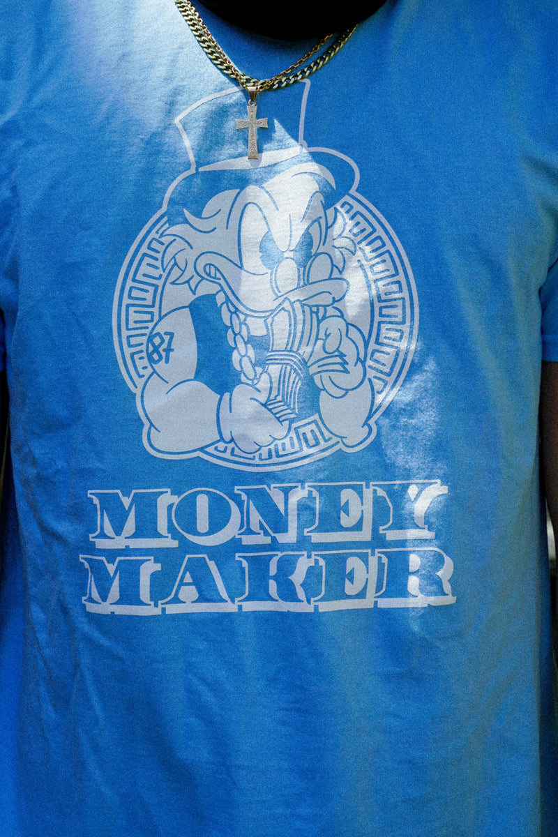 MONEYMAKER TSHIRT SKYBLUE / WHITE